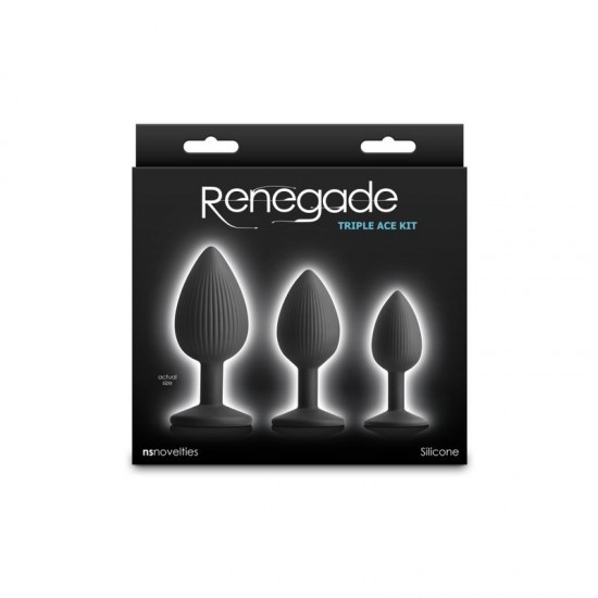 Анален тренировъчен комплект с 3 релефни разширители – Renegade Triple Ace Kit