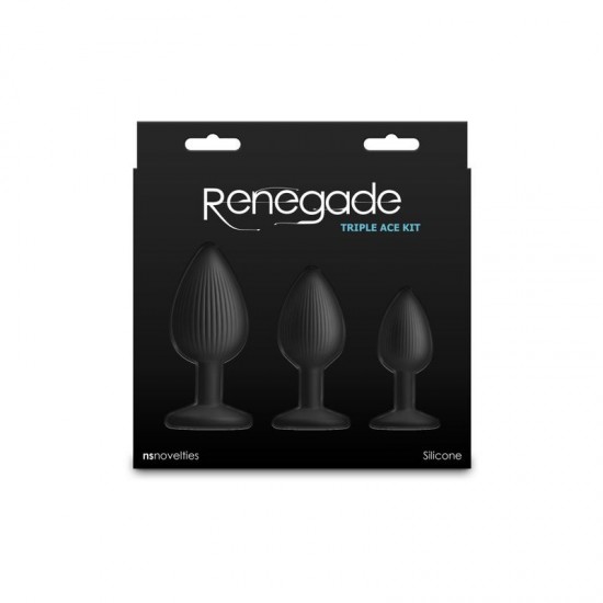 Анален тренировъчен комплект с 3 релефни разширители – Renegade Triple Ace Kit