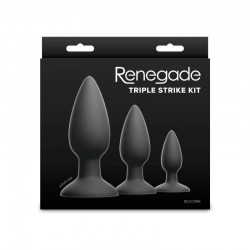 Комплект от 3 силиконови анални тапи за постепенно разширяване – Renegade Triple Strike Kit Black Комплект от 3 силиконови анални тапи за постепенно разширяване – Renegade Triple Strike Kit Black