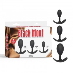 Комплект от 3 анални разширителя със силиконова повърхност – Black Mont Anal Trainer Kit