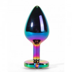 Анален разширител с кристал Metal Butt Plug Rainbowheart M Анален разширител с кристал Metal Butt Plug Rainbowheart M