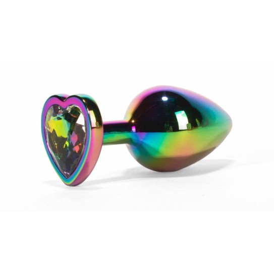 Метален анален разширител с кристал Rainbowheart S Метален анален разширител с кристал Rainbowheart S