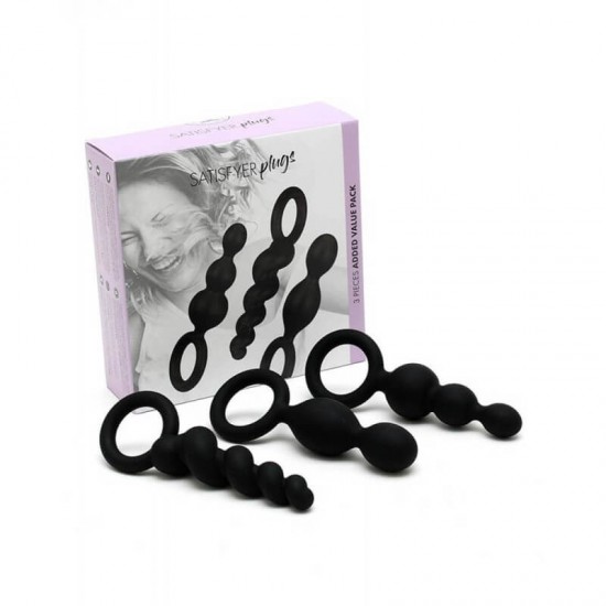 3бр. комплект Анални Разширители Satisfyer Plugs black 3бр. комплект Анални Разширители Satisfyer Plugs black