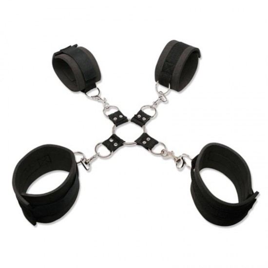 Еротичен БДСМ hogtie комплект с маншети за китки и глезени - Extreme Hog-Tie Kit Black Еротичен БДСМ hogtie комплект с маншети за китки и глезени - Extreme Hog-Tie Kit Black