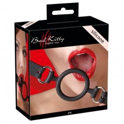 Регулируем черен O-ring кляп с твърд силиконов ринг 5 см – Bad Kitty Gag Silicone 2