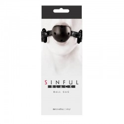 BDSM кълп с вентилирана топка 4,5 см – Sinful Ball Gag Black