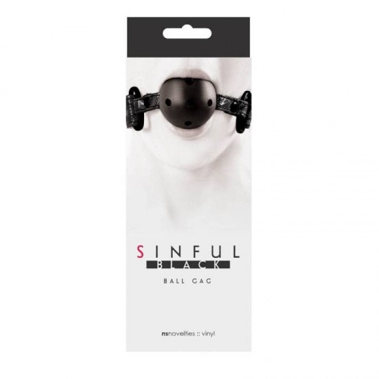 BDSM кълп с вентилирана топка 4,5 см – Sinful Ball Gag Black BDSM кълп с вентилирана топка 4,5 см – Sinful Ball Gag Black