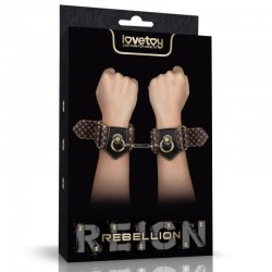 Регулируеми BDSM белезници с метален карабинер и винтидж халки – Rebellion Reign Handcuffs Регулируеми BDSM белезници с метален карабинер и винтидж халки – Rebellion Reign Handcuffs