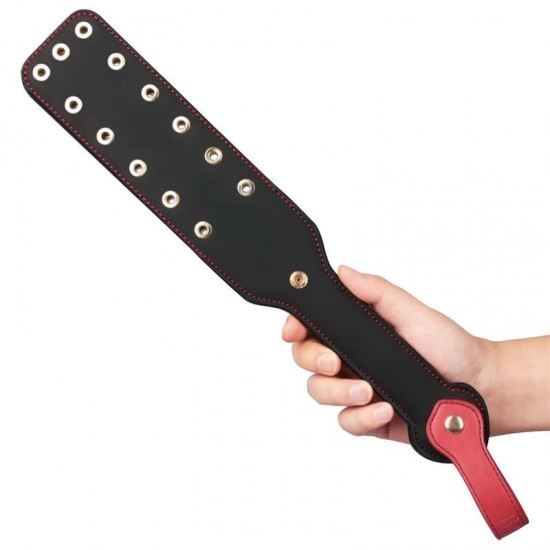 Двоен BDSM падъл с кухи нитове и силен звуков ефект – 15'' Rebellion Reign Paddle Dual-Branch Двоен BDSM падъл с кухи нитове и силен звуков ефект – 15'' Rebellion Reign Paddle Dual-Branch