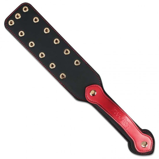 Двоен BDSM падъл с кухи нитове и силен звуков ефект – 15'' Rebellion Reign Paddle Dual-Branch Двоен BDSM падъл с кухи нитове и силен звуков ефект – 15'' Rebellion Reign Paddle Dual-Branch