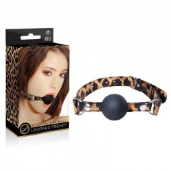 Леопардов BDSM кълп със силиконова топка за уста – LEOPARD FRENZY SILICONE GAG BALL