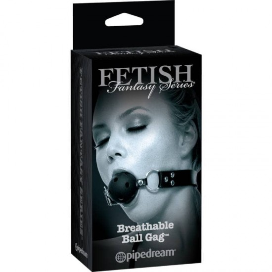 Топка за уста с дупки за дишане - Breathable Ball Gag Black