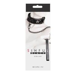 Нашийник с каишка за секс игри чокър Sinful Collar Black Нашийник с каишка за секс игри чокър Sinful Collar Black