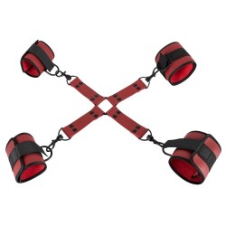 Ремъци за връзване на ръце и крака BONDAGE SET REDBLACK