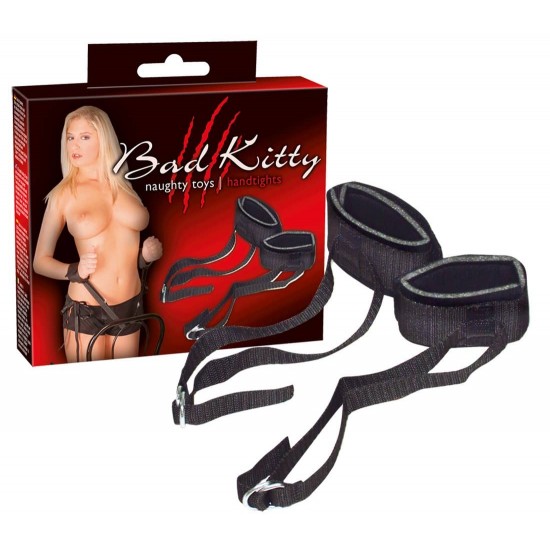 Белезници с каиши Handtights BAD KITTY CUFFS