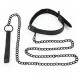 Секси чокър за врат FETISH BLACK MATT COLLAR WITH LEASH