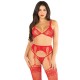 Дантелен топ сутиен, дамски прашки и жартиер с чорапи Bra Top, G-String, Garter Belt Stockings - Red Дантелен топ сутиен, дамски прашки и жартиер с чорапи Bra Top, G-String, Garter Belt Stockings - Red