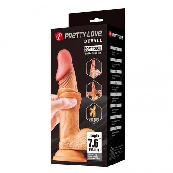 Duvall Sliding Skin 7.6" Flesh – Телесен реалистичен дилдо с подвижна кожа, 19см Duvall Sliding Skin 7.6" Flesh – Телесен реалистичен дилдо с подвижна кожа, 19см