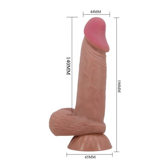 Sliding Skin 7.6" Brown – Реалистичен дилдо 19см с мърдаща се кожа и вендуза Sliding Skin 7.6" Brown – Реалистичен дилдо 19см с мърдаща се кожа и вендуза