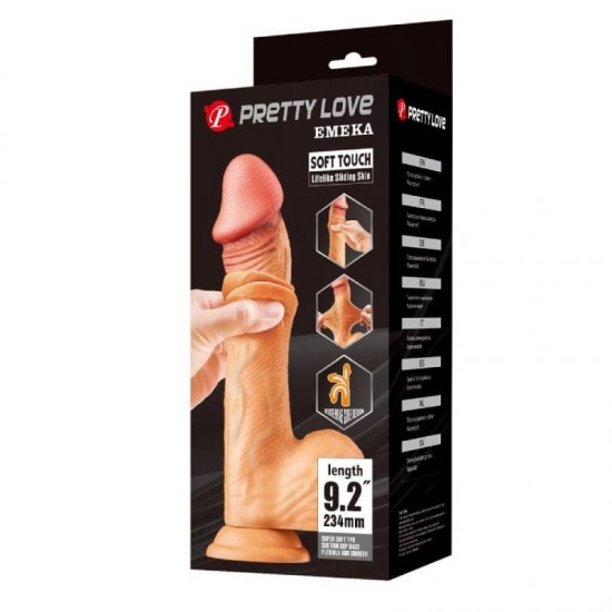 Дилдо 23см с плъзгаща кожа реалистично EMEKA Sliding Skin 9.2" Flesh I