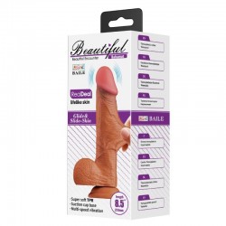 Кафяв вибриращ дилдо пенис с вендуза - Beautiful Bahamut 8,5 " Vibrating Dildo Brown