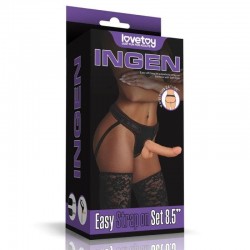 Регулируем страпон комплект с дилдо 21,5 см и вендуза – INGEN Easy Strapon Set 8.5''