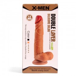 Двуслойно Дилдо 19см XMEN Double Layer Silicone Dildo Brown Двуслойно Дилдо 19см XMEN Double Layer Silicone Dildo Brown