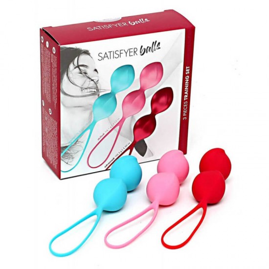 Тренировъчен Комплект от 3 вагинални топчета Satisfyer Balls Double Тренировъчен Комплект от 3 вагинални топчета Satisfyer Balls Double