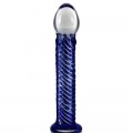 Стъклено дилдо Glass Romance Blue