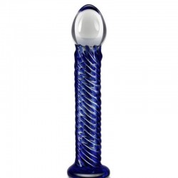 Стъклено дилдо Glass Romance Blue