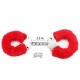 Червени пухкави белезници за еротична игра - Fetish Pleasure Fluffy Hand Cuffs Red