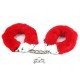 Червени пухкави белезници за еротична игра - Fetish Pleasure Fluffy Hand Cuffs Red