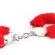 Червени пухкави белезници за еротична игра - Fetish Pleasure Fluffy Hand Cuffs Red