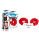 Червени пухкави белезници за еротична игра - Fetish Pleasure Fluffy Hand Cuffs Red