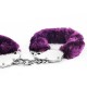 Пухкави белезници с ключета за палав контрол, лилави – Fetish Pleasure Fluffy Hand Cuffs Purple