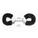 Белезници с пухчета за игри с палав BDSM контрол, черни - Fetish Pleasure Fluffy Hand Cuffs Black
