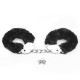 Белезници с пухчета за игри с палав BDSM контрол, черни - Fetish Pleasure Fluffy Hand Cuffs Black