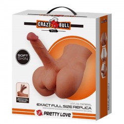 Мъжка реалистична реплика с 17см пенис огъващ се и анус - Crazy Bull Ryhne