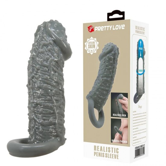 Penis Sleeve Black II – Удебеляващ пенис ръкав с каишка за издръжливост