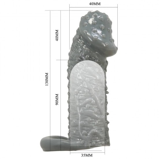 Penis Sleeve Black II – Удебеляващ пенис ръкав с каишка за издръжливост Penis Sleeve Black II – Удебеляващ пенис ръкав с каишка за издръжливост