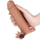 Pleasure X-Tender Vibrating Penis Sleeve #1 Brown – удължаващ пенис ръкав с вибрация