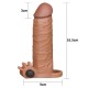 Pleasure X-Tender Vibrating Penis Sleeve #1 Brown – удължаващ пенис ръкав с вибрация