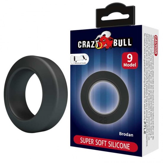 Пенис ринг широк диаметър 3.8см, гладък от мек силикон - Crazy Bull Brodan Super Soft Silicone Ring Пенис ринг широк диаметър 3.8см, гладък от мек силикон - Crazy Bull Brodan Super Soft Silicone Ring