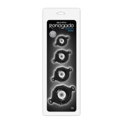 Пенис пръстени 4 броя с диаметър 1,3см, 1,5см, 1,7см, 1,9см Renegade Black Пенис пръстени 4 броя с диаметър 1,3см, 1,5см, 1,7см, 1,9см Renegade Black