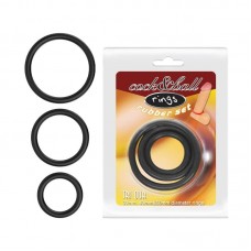 Пръстени за пенис и тестиси 3 бр комплект COCK AND BALL RINGS