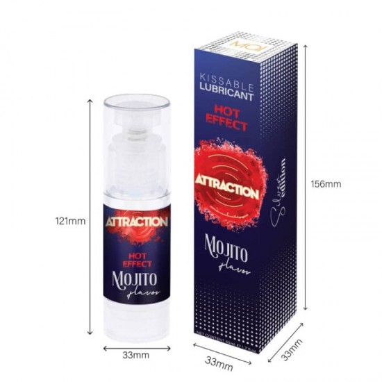 Лубрикант загряващ ароматизиран Kissable LUBRICANT ATTRACTION HEAT MOJITO 50 ML