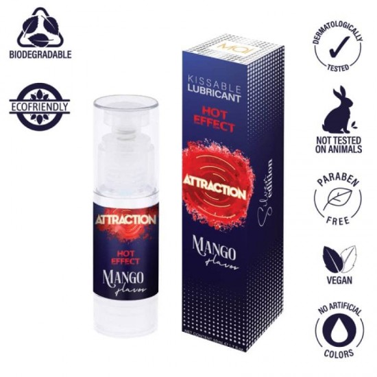 Лубрикант загряващ Kissable LUBRICANT ATTRACTION HEAT MANGO 50 ML Лубрикант загряващ Kissable LUBRICANT ATTRACTION HEAT MANGO 50 ML