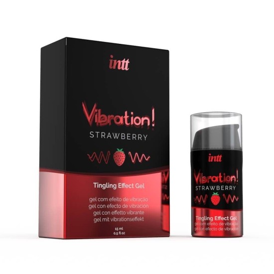 Стимулиращ унисекс гел с вибриращ ефект, топлина и вкус на ягода – 15 мл INTT Vibration! Strawberry Стимулиращ унисекс гел с вибриращ ефект, топлина и вкус на ягода – 15 мл INTT Vibration! Strawberry