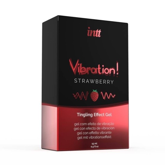 Стимулиращ унисекс гел с вибриращ ефект, топлина и вкус на ягода – 15 мл INTT Vibration! Strawberry Стимулиращ унисекс гел с вибриращ ефект, топлина и вкус на ягода – 15 мл INTT Vibration! Strawberry