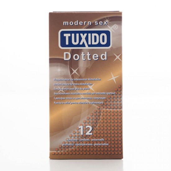 Релефни презервативи Tuxido Dotted 12бр.  за допълнитена стимулация на жената